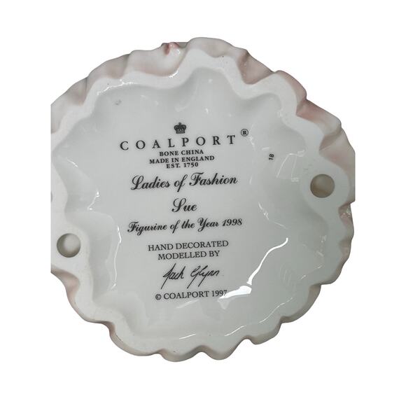 Coalport Bone China Lady Ladies Of Fashion Sue Figure Of The Year 1998 - Picture 12 of 13